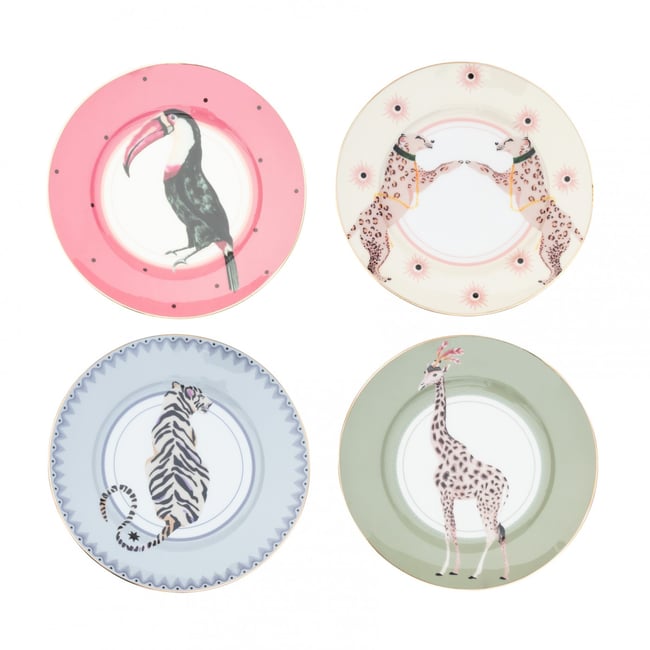 Set 4 Assiettes Safari 16cm Couleur v019845 <span itemprop=