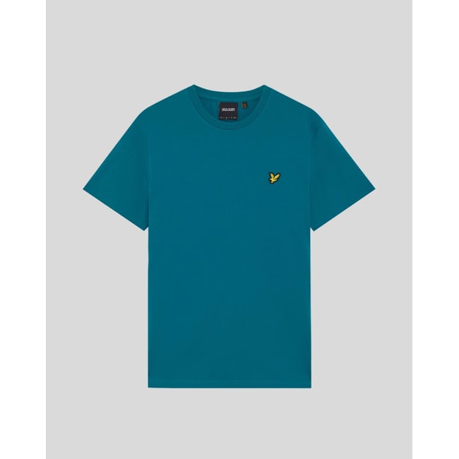 T-shirt en coton col rond bleu lagon <span itemprop=