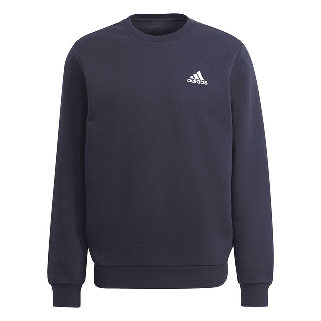 Essentials Fleece Sweatshirt in Cotton Mix with Crew Neck, navy blue, ADIDAS SPORTSWEAR