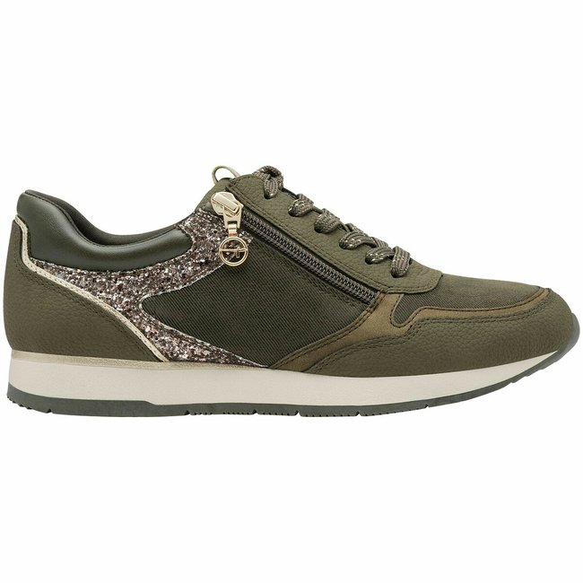 Baskets zippées olive <span itemprop=