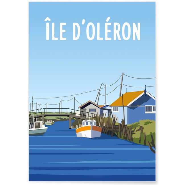 Affiche Île d'Oléron 2 Couleur blanc <span itemprop=