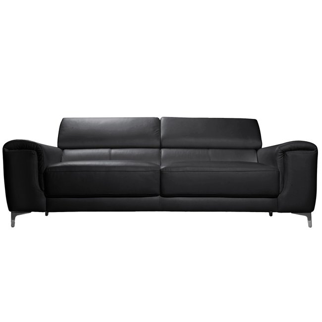 Canapé design avec têtières ajustables 3 places NEVADA Couleur noir <span itemprop=