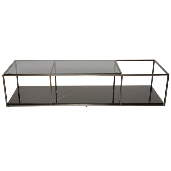 Table basse en verre L 140 cm x H 40 cm  - BALTHAZAR Couleur v002228 <span itemprop=