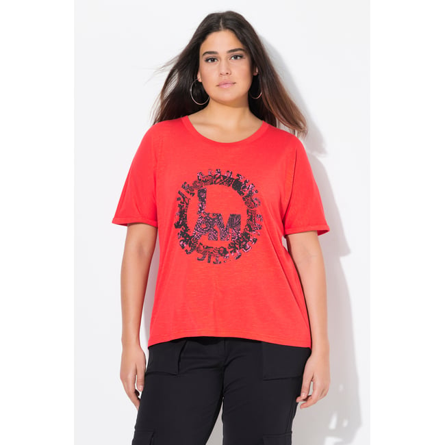 T-shirt oversize. Col rond et manches - ULLA POPKEN