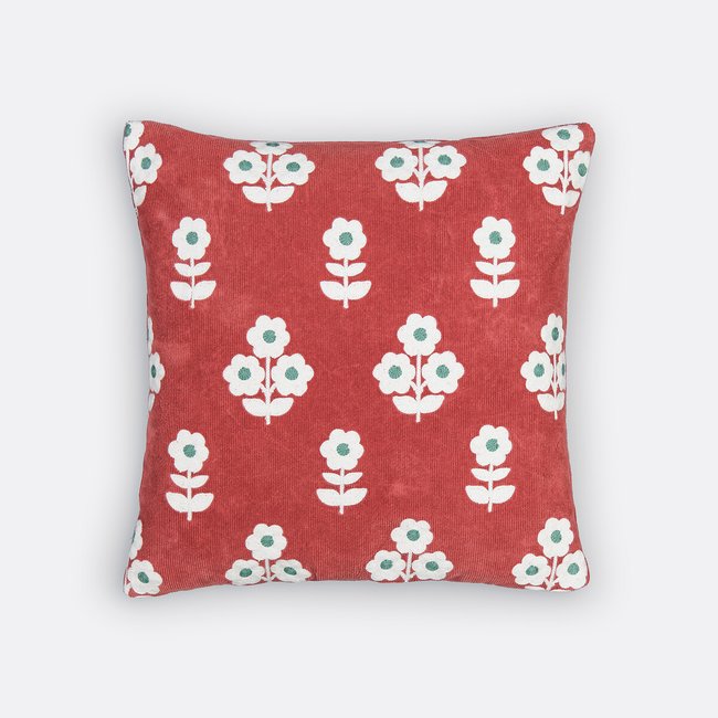 Funda de cojín bordada 40x40 cm, Malanis rojo <span itemprop=