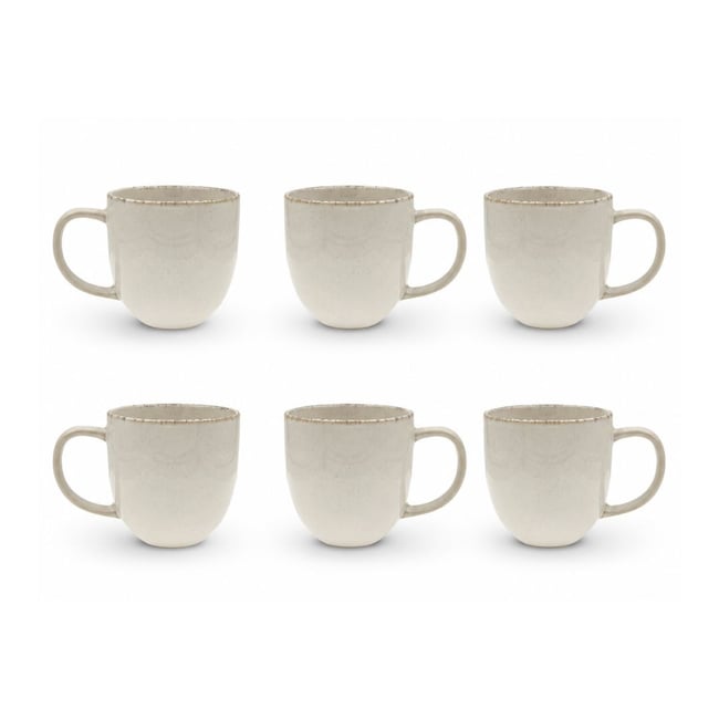Lot de 6 mugs, COTON Couleur blanc <span itemprop=