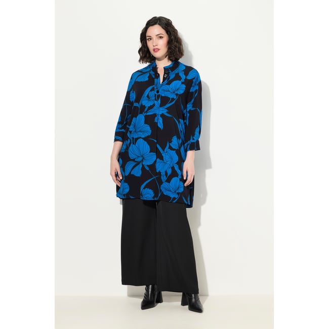 Tunique col montant et manches 3/4 noir <span itemprop=
