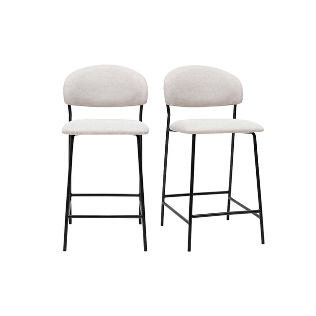 Tabourets de bar en tissu effet velours texturé terre brûlée H64 cm (lot de 2) BENTA - MILIBOO