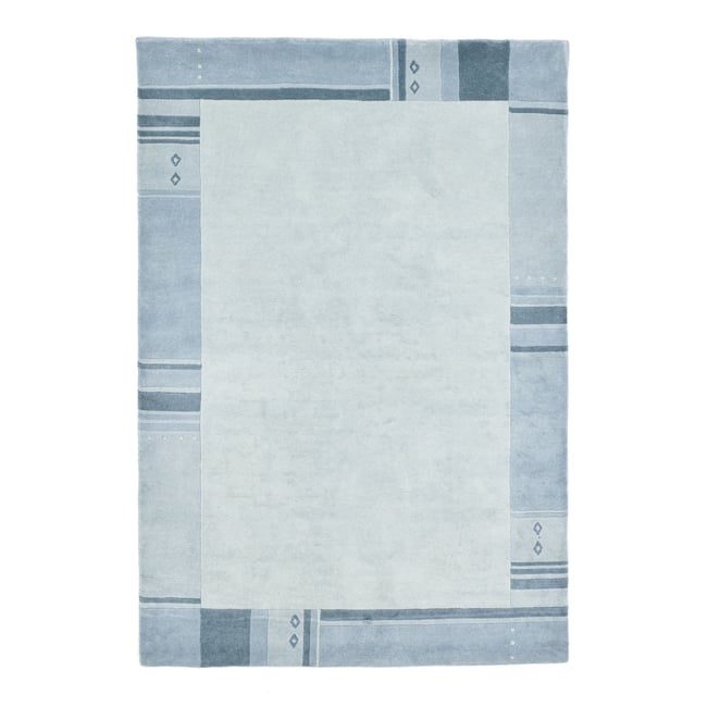 Tapis en laine vierge noué à la main Couleur bleu clair <span itemprop=