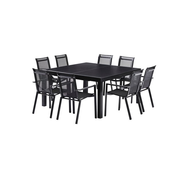 Ensemble en aluminium, verre, 8 fauteuils STAR - WILSA GARDEN