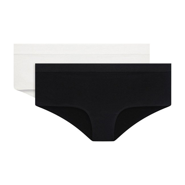 Lot de 2 boxers EcoDim microfibre noir + blanc <span itemprop=