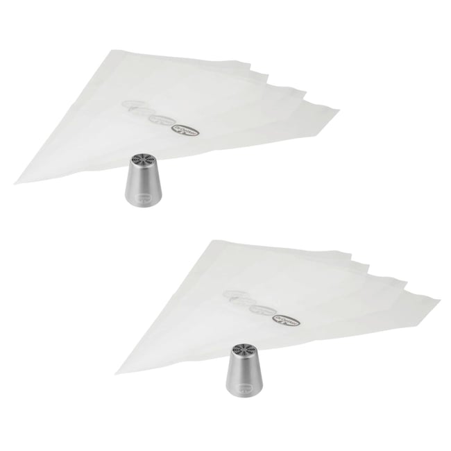 Set de 2 poche à douilles professionnelle inox NOËL gris <span itemprop=