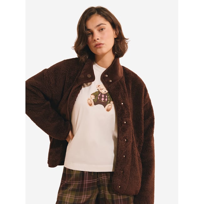 Veste avec col montant HALMIA taupe <span itemprop=