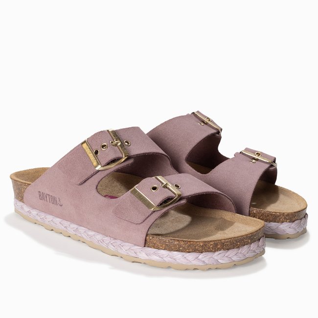 Sandales en cuir suedé BENALLA pour femme rose <span itemprop=
