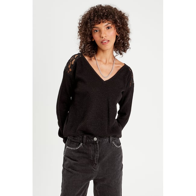 Pull manches longues noir Cache Cache | La Redoute