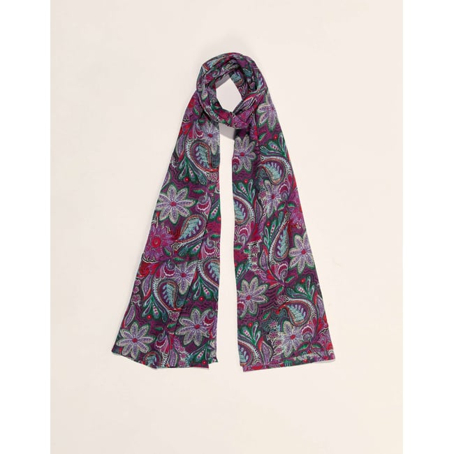 Paréo coton bio imprimé SARONG violet faya <span itemprop=