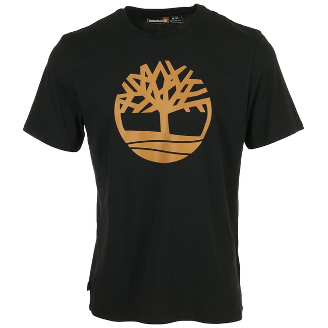 T-shirt Tree Logo Short Sleeve black wheat boot <span itemprop=
