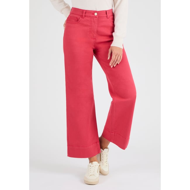 Pantalon 7/8ème large rouge <span itemprop=