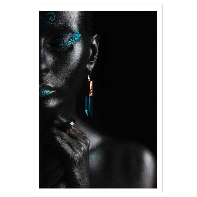 Affiche photo d'art girl turquoise - HEXOA