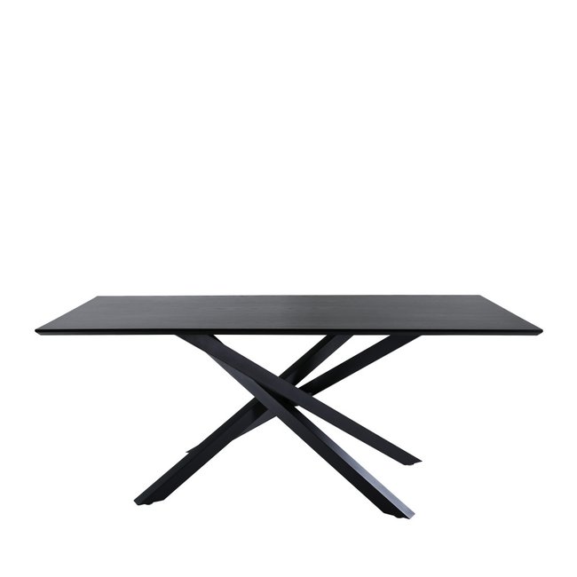 Table à manger 8 personnes en bois et métal- PIAZZA Couleur noir <span itemprop=