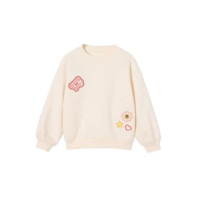 Sweat manches longues écru <span itemprop=