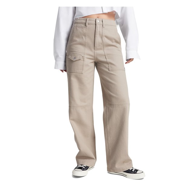 Pantalon large taupe <span itemprop=