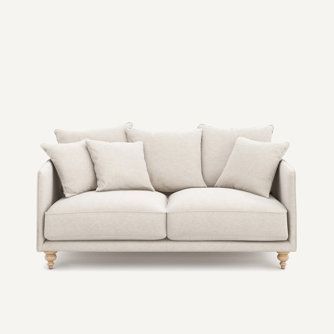 Compacte 3-zitsbank in gemêleerd canvas, LAZARE <span itemprop=