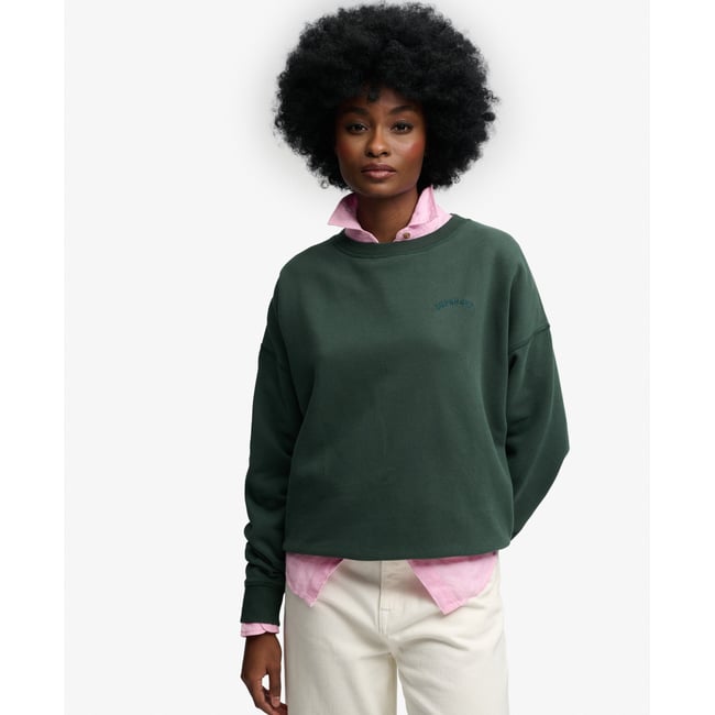 Sweatshirt Essential Logo Ras du Cou vert émail <span itemprop=