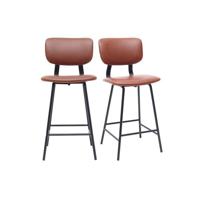 Tabourets de bar vintage pieds métal H65 cm (lot de 2) LAB - MILIBOO