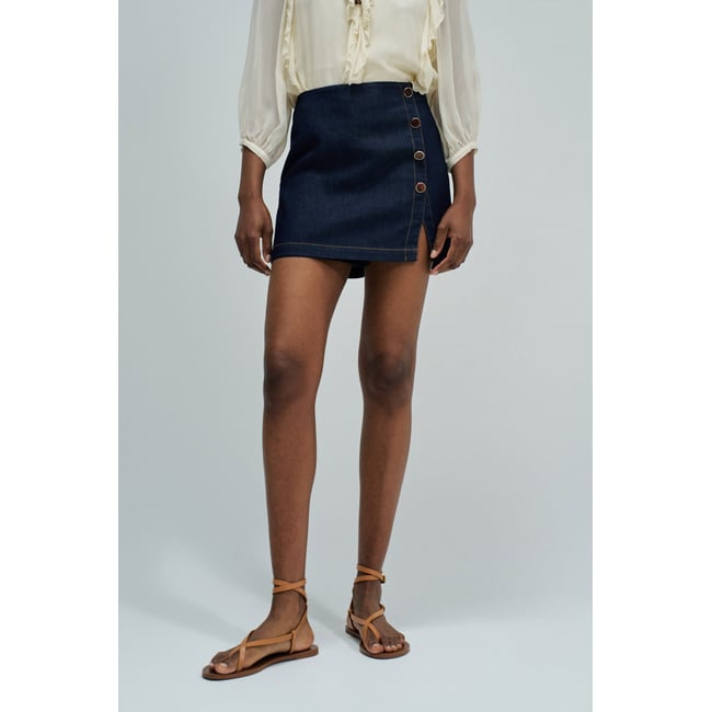 SKORT EN LIGHTDENIM bleu foncé <span itemprop=