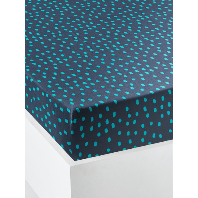 Drap-housse enfant JUNGLE NIGHT marine / vert <span itemprop=