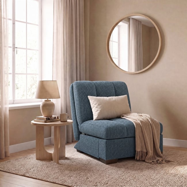 Harlow Chenille Single Sofabed with Foam Mattress - ÉDITÉ