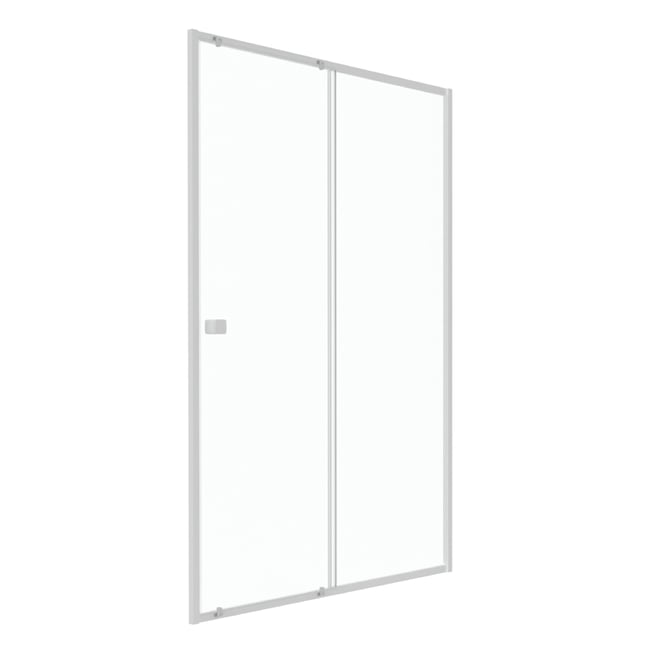 Porte de douche coulissante en verre trempé blanc <span itemprop=