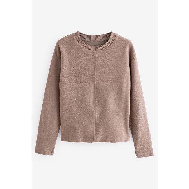 Pull ras du cou confortable doux au toucher naturel <span itemprop=