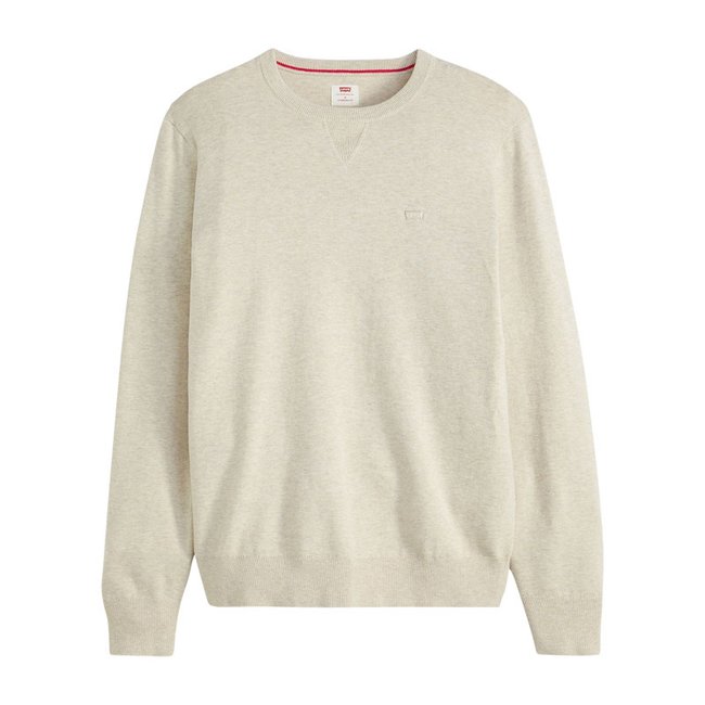 Pull Levi's® coton avec manches longues et col rond beige beige <span itemprop=