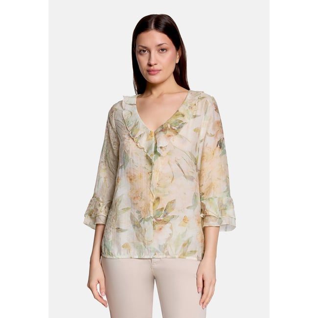 Chemisier à ruches à manches 3/4 cream/apricot <span itemprop=