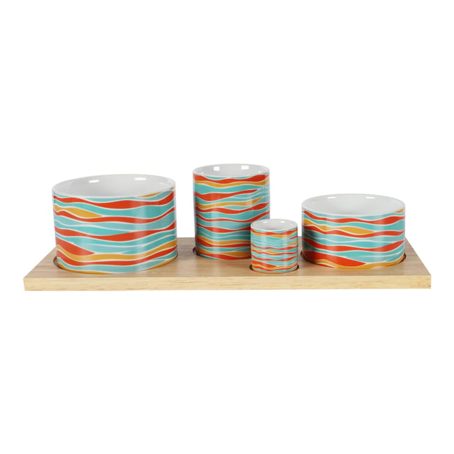 Service apéritif 4 pièces rectangulaire Alizé - ALIZÉ Couleur multicolore <span itemprop=