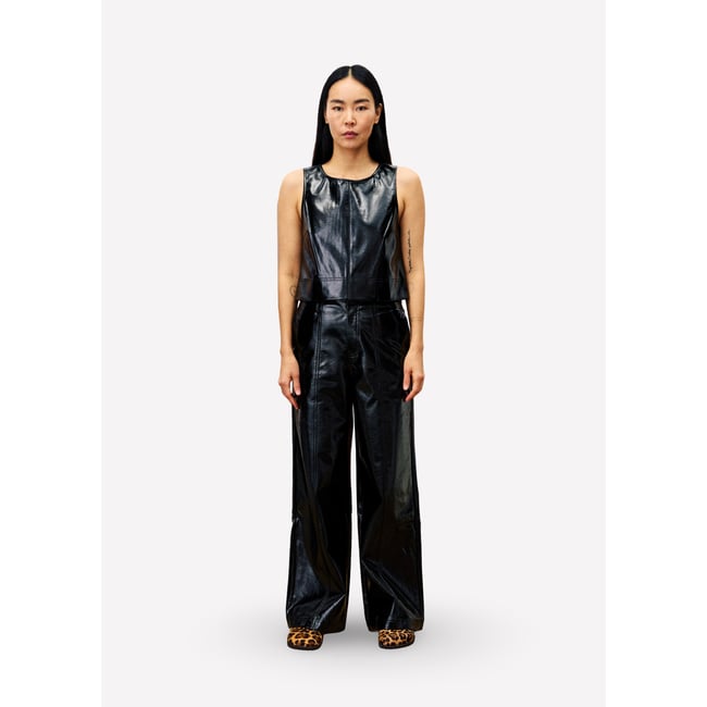 Top  en coton THYM noir <span itemprop=