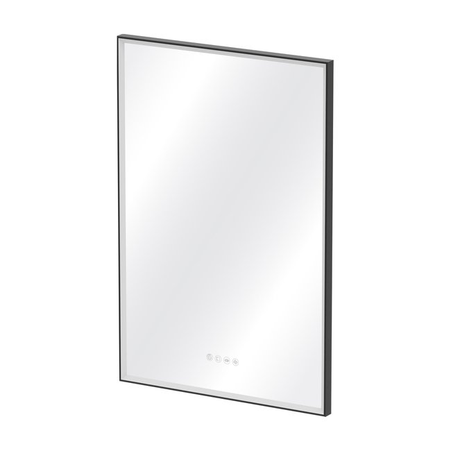 Miroir avec lumières intégrées en verre NEO FRAME Couleur noir <span itemprop=
