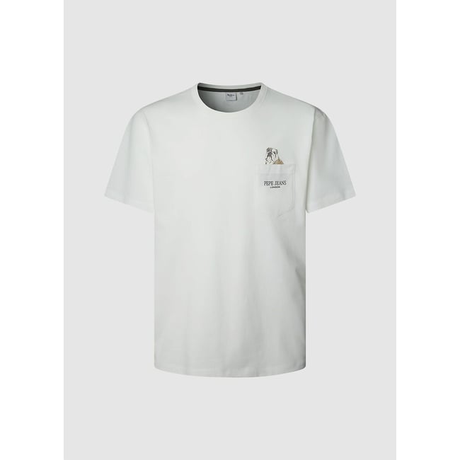 T-shirt à manches courtes Thansen blanc cassé <span itemprop=
