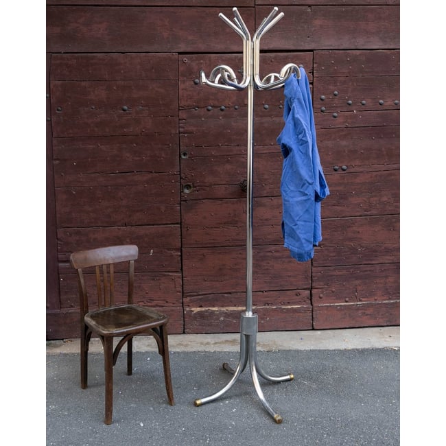 Porte-manteau vintage 70's en métal chromé Max N°471 - Bon état Couleur argenté <span itemprop=