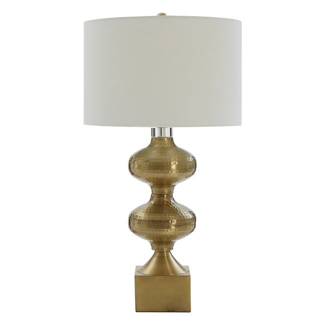 Brass Finish Stepped Ripple Effect table Lamp, gold, SO'HOME