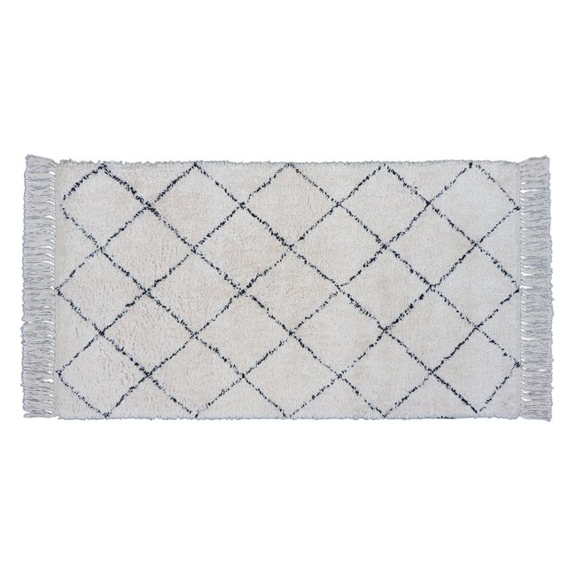Descente de lit tissé plat ZAIDA Couleur blanc, noir <span itemprop=