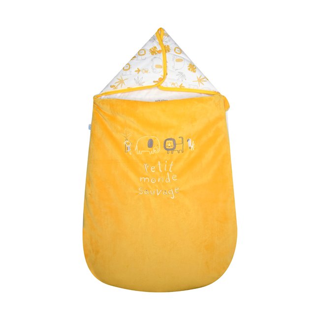 Nid de naissance hiacinthe velours doux securite auto jaune <span itemprop=