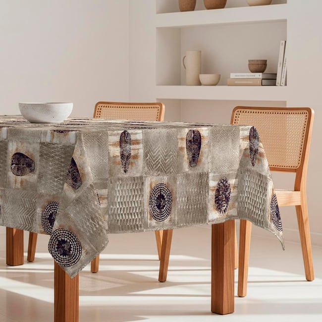 Nappe anti-taches Burundi - 100% coton - bois <span itemprop=