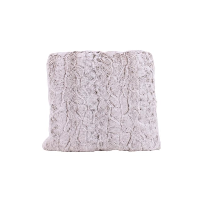Coussin duvet motif peau de bête 40x40cm beige <span itemprop=
