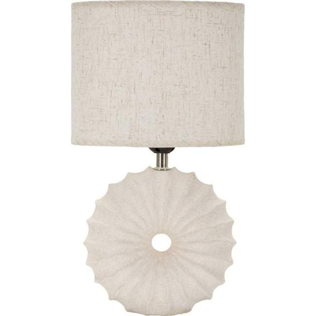 Lampe à poser base sculpturale en céramique MODERN Couleur sable <span itemprop=