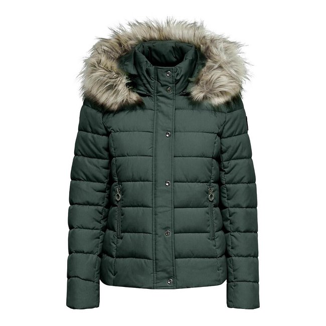 Short Hooded Padded Jacket green ONLY