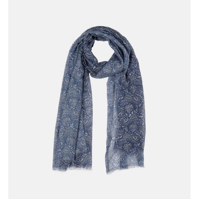 Chèche pesym imprimé cachemire bleu <span itemprop=