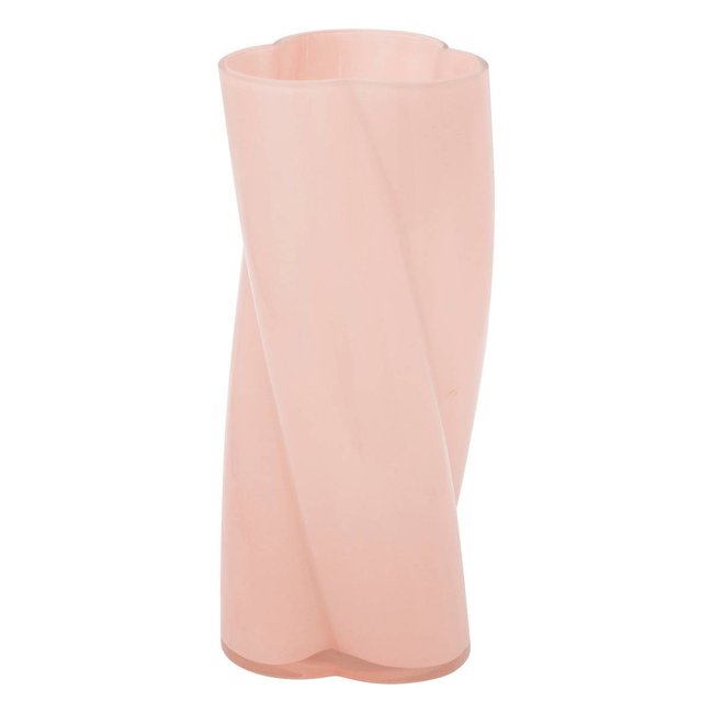 Vase torsadé en verre sablé WILD Couleur rose <span itemprop=